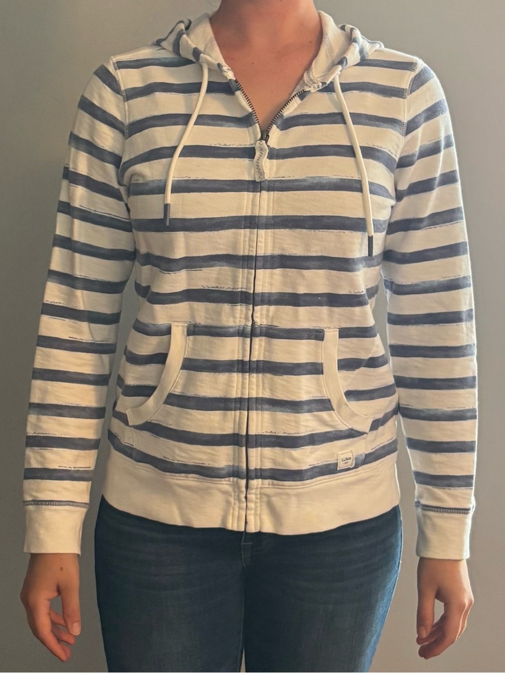 L.L. Bean Striped Zip Hoodie